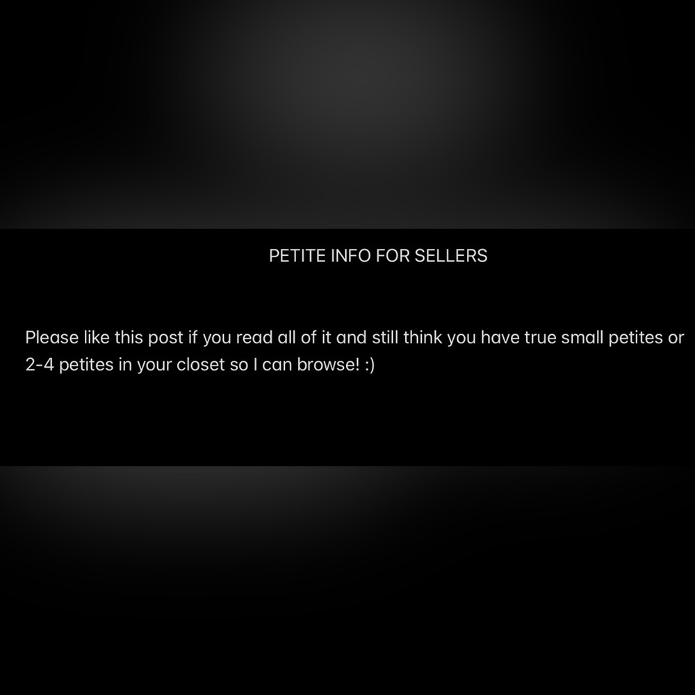 Petite sizing info for sellers